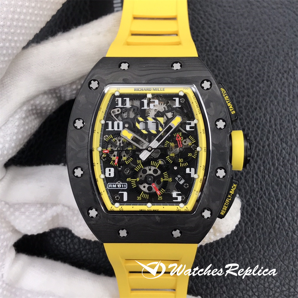 Oben Richard Mille RM 011 geschmiedet Carbon L schen Yellow Storm