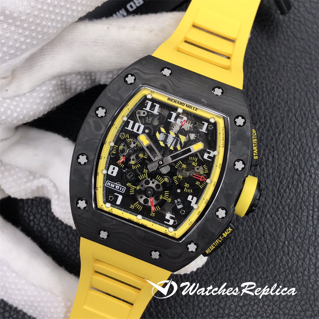 Oben Richard Mille RM 011 geschmiedet Carbon L schen Yellow Storm